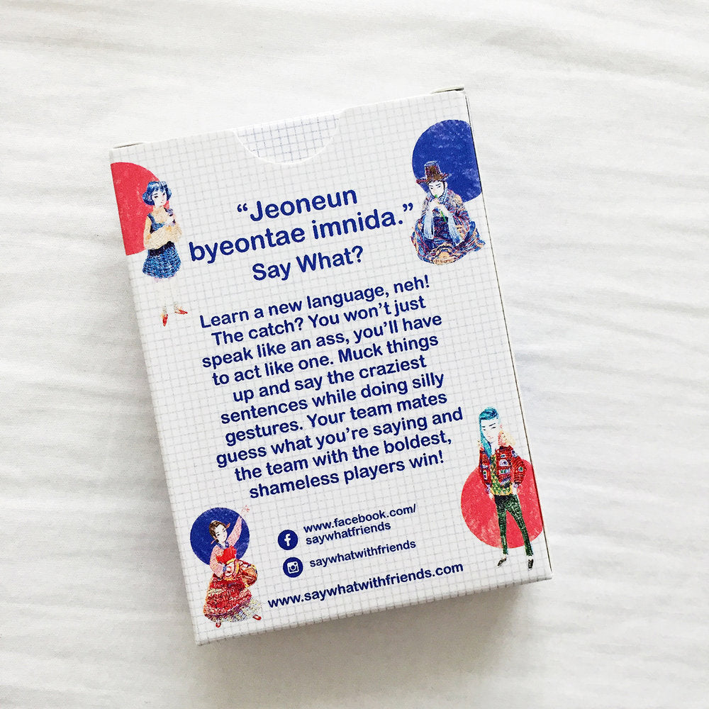 SAY WHAT? Learn Korean Playing Cards